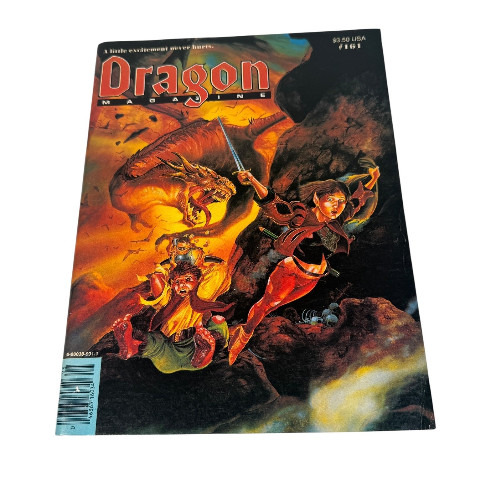 Vintage Dragon Magazine #161 TSR X-Men RPG Marvel Ad Fantasy D&D Softcover 1990