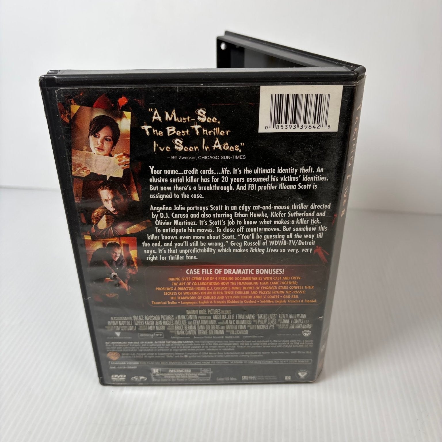Taking Lives DVD 2004 Full-Screen Edition Angelina Jolie Ethan Hawke Thriller
