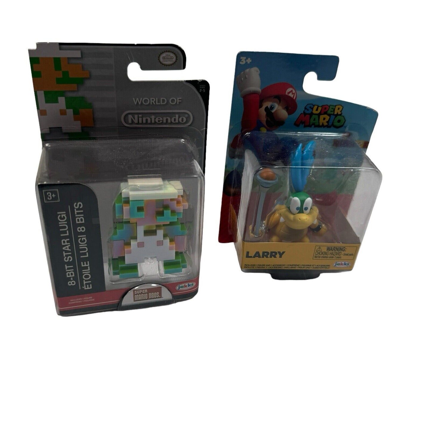 Lot Of 2 World Of Nintendo (WoN) 2.5” Figures 8-Bit Luigi And Larry