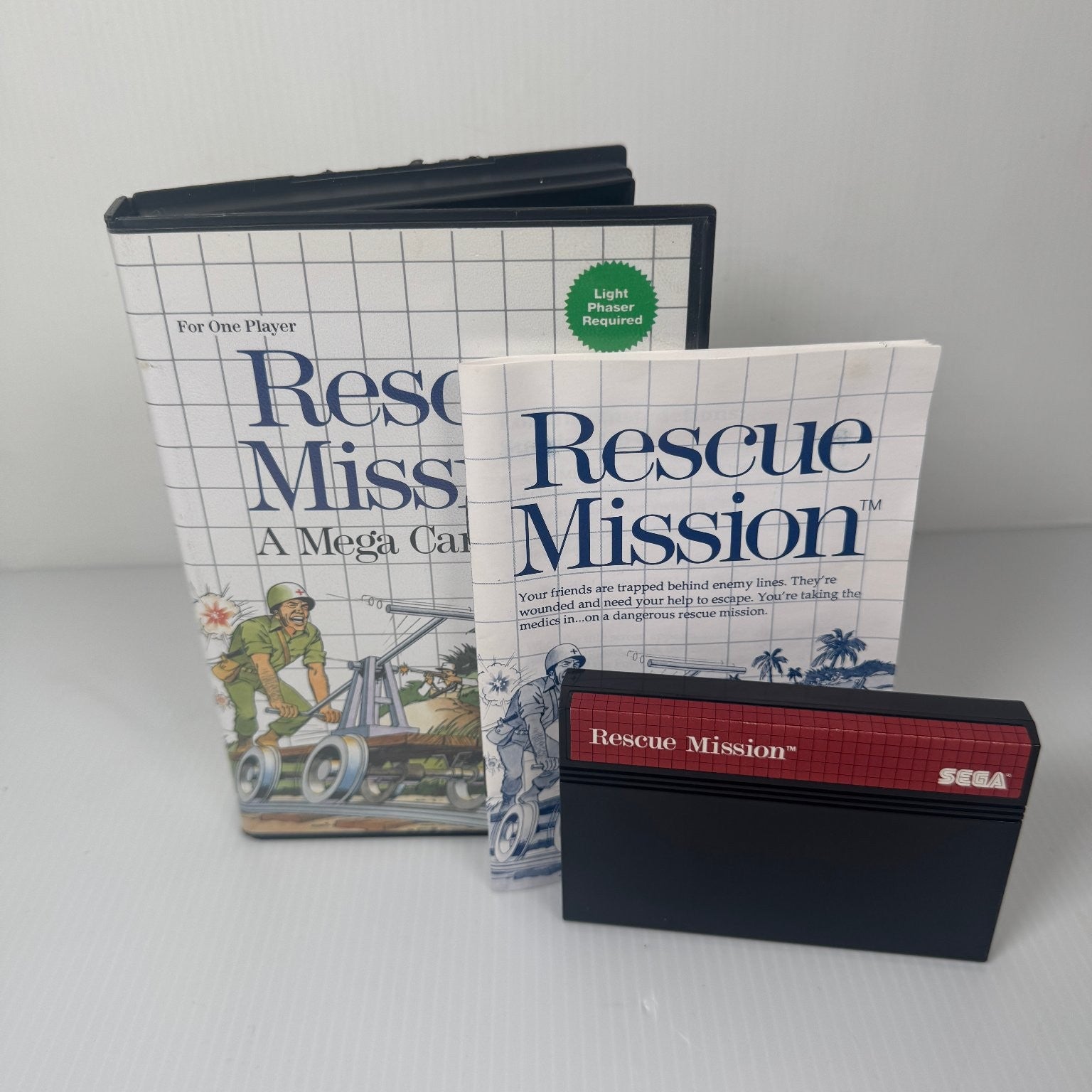 Rescue Mission Sega Master System Video Game Light Phaser Required Complete CIB