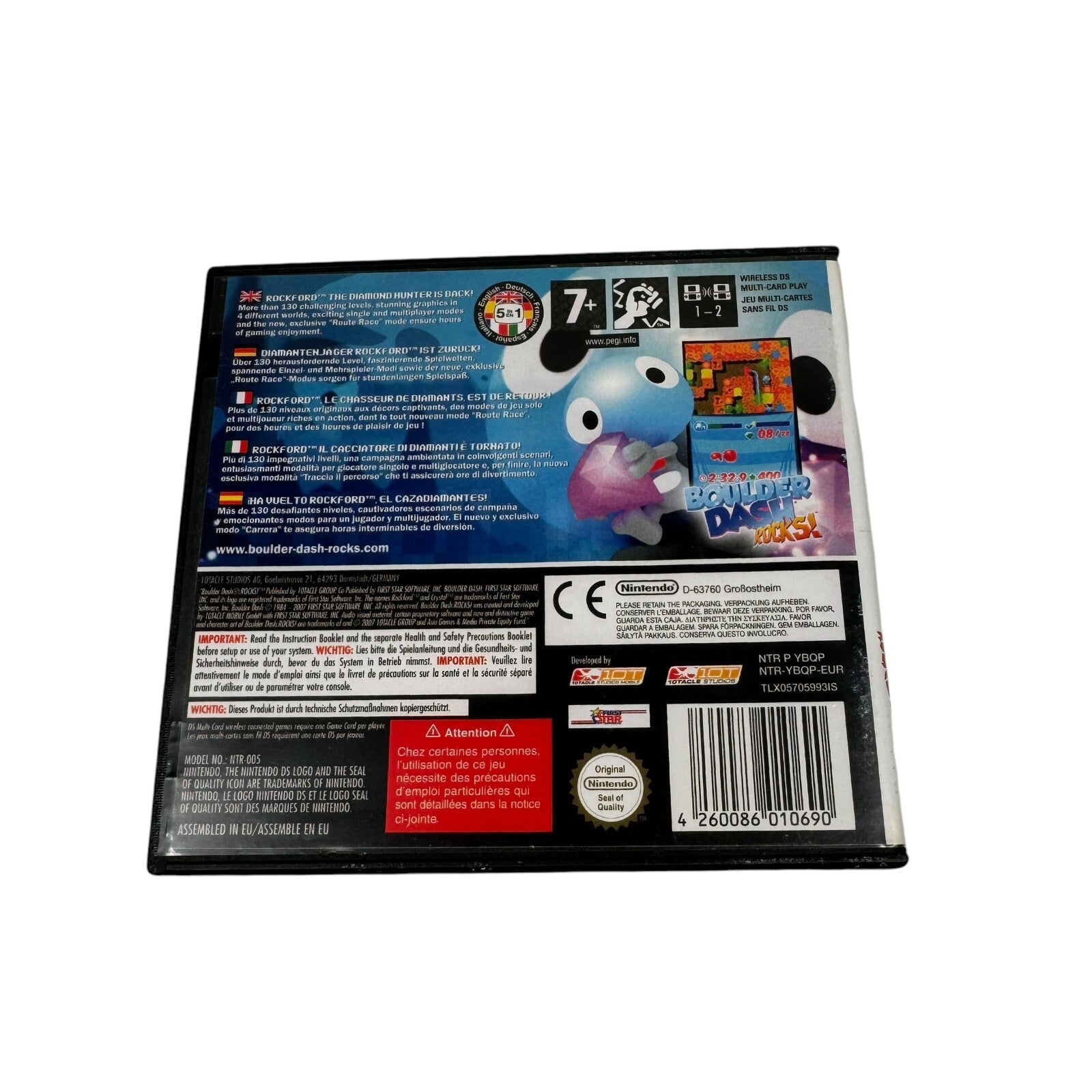 Nintendo DS Boulder Dash Rocks Cartridge And Case European Version (Plays in US)