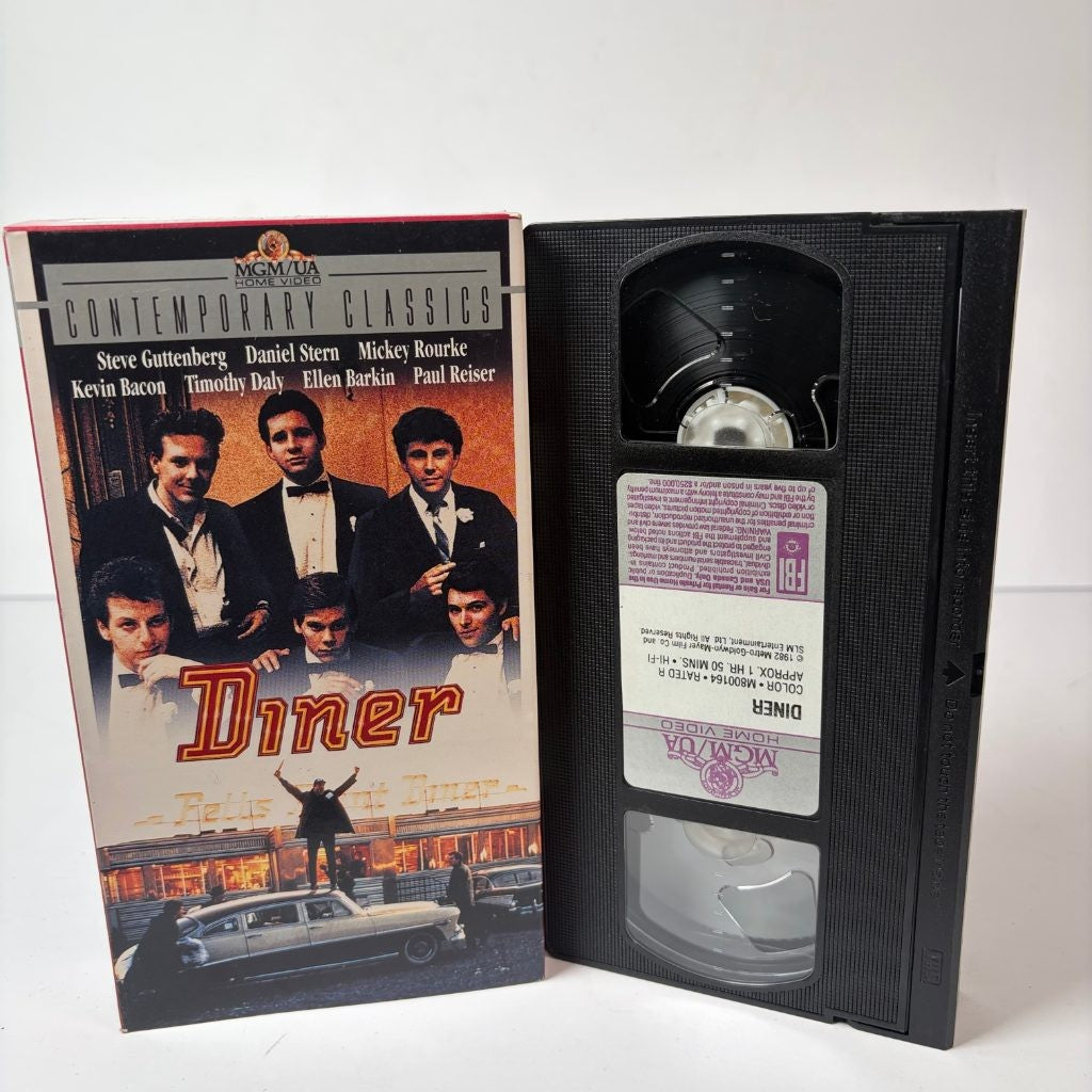 Diner VHS 1982 MGM/UA Contemporary Classics Kevin Bacon Mickey Rourke Comedy
