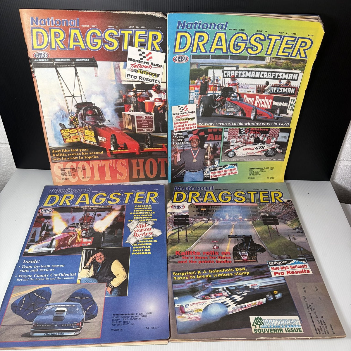 Lot of 20 National Dragster Magazine May - July 1995 NHRA Racing
