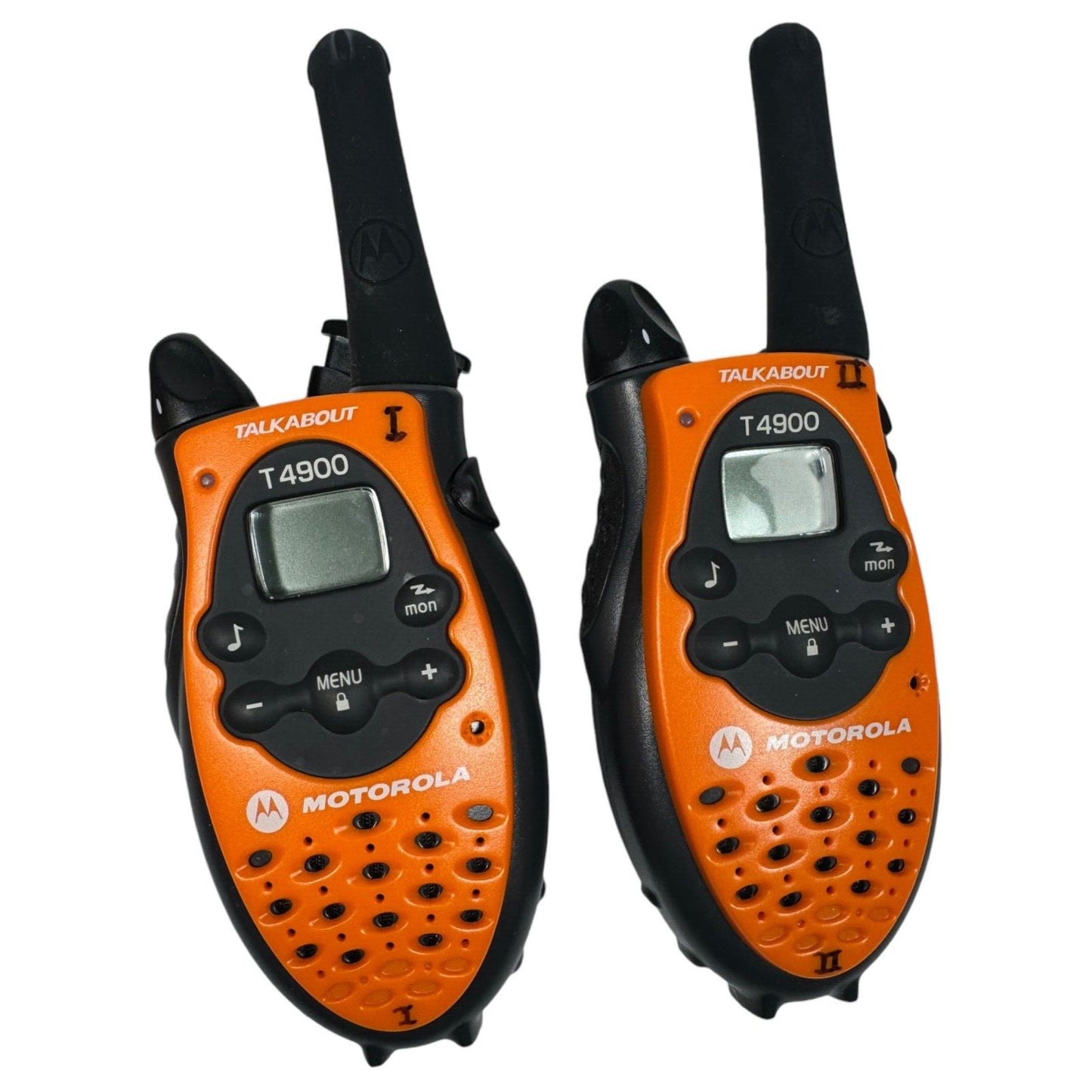 Motorola Talkabout T4900 Two Way Radios Double Pack Orange Black Tested Works