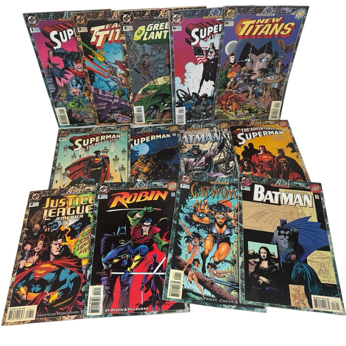 Lot Of 13 VTG 1994 DC Elseworlds ANNUALS Comics Superman Batman Titans & More