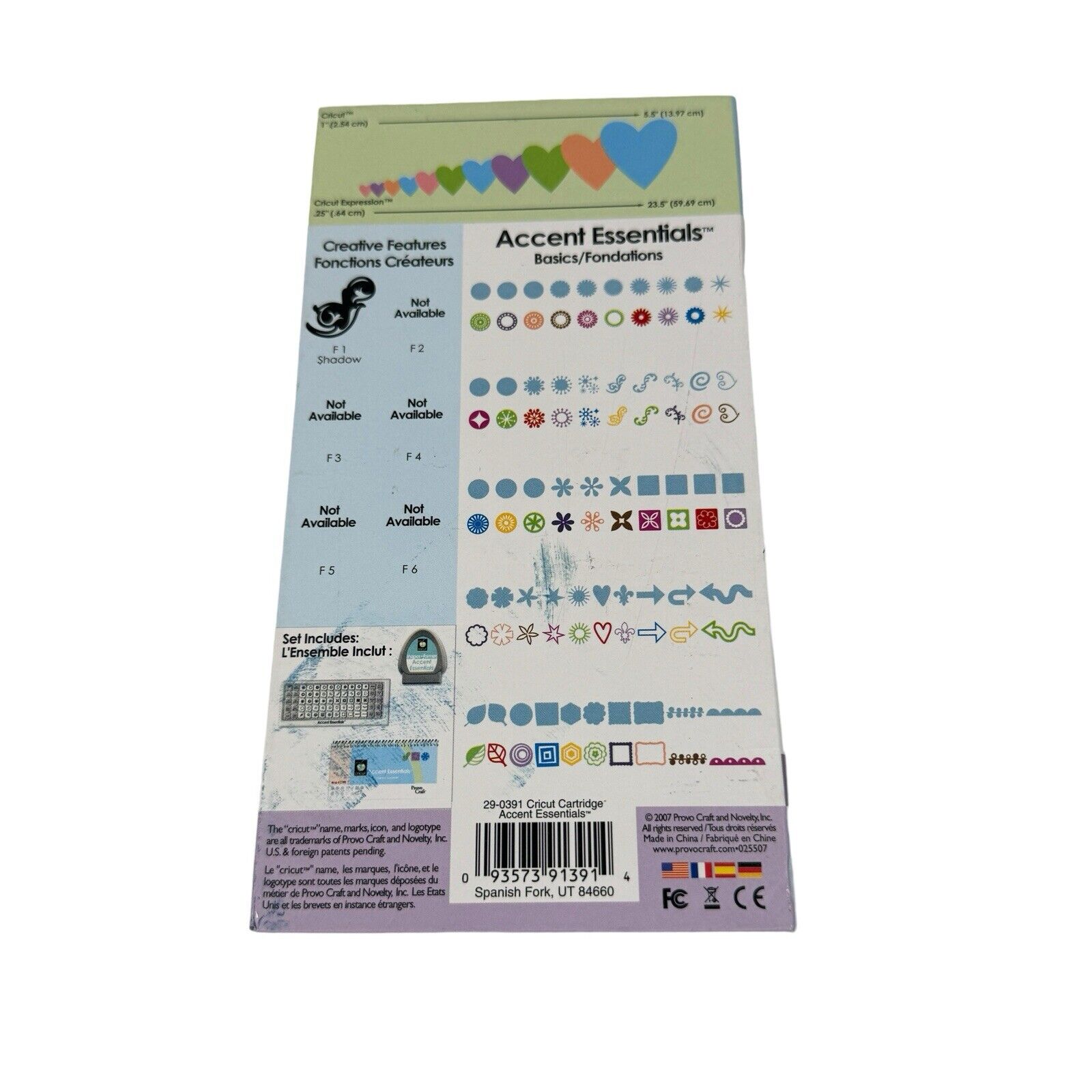 Cricut Fonts Cartridge - ACCENT ESSENTIALS - Provo Craft 29-0391