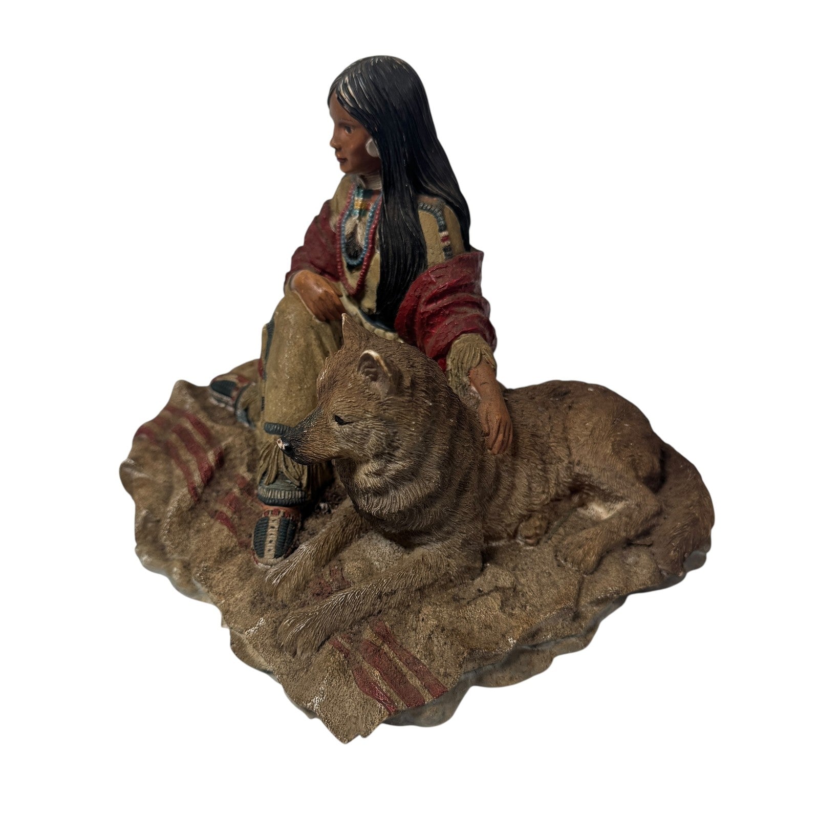 Vintage 1994 Hamilton Collection Snow Princess Sculpture Princesses Plains Wolf