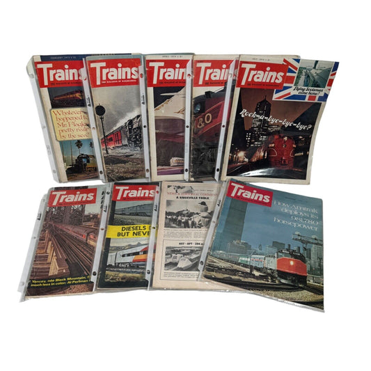 TRAINS The Magazine of Railroading Lot of 1975 Backissues, 9 Issues