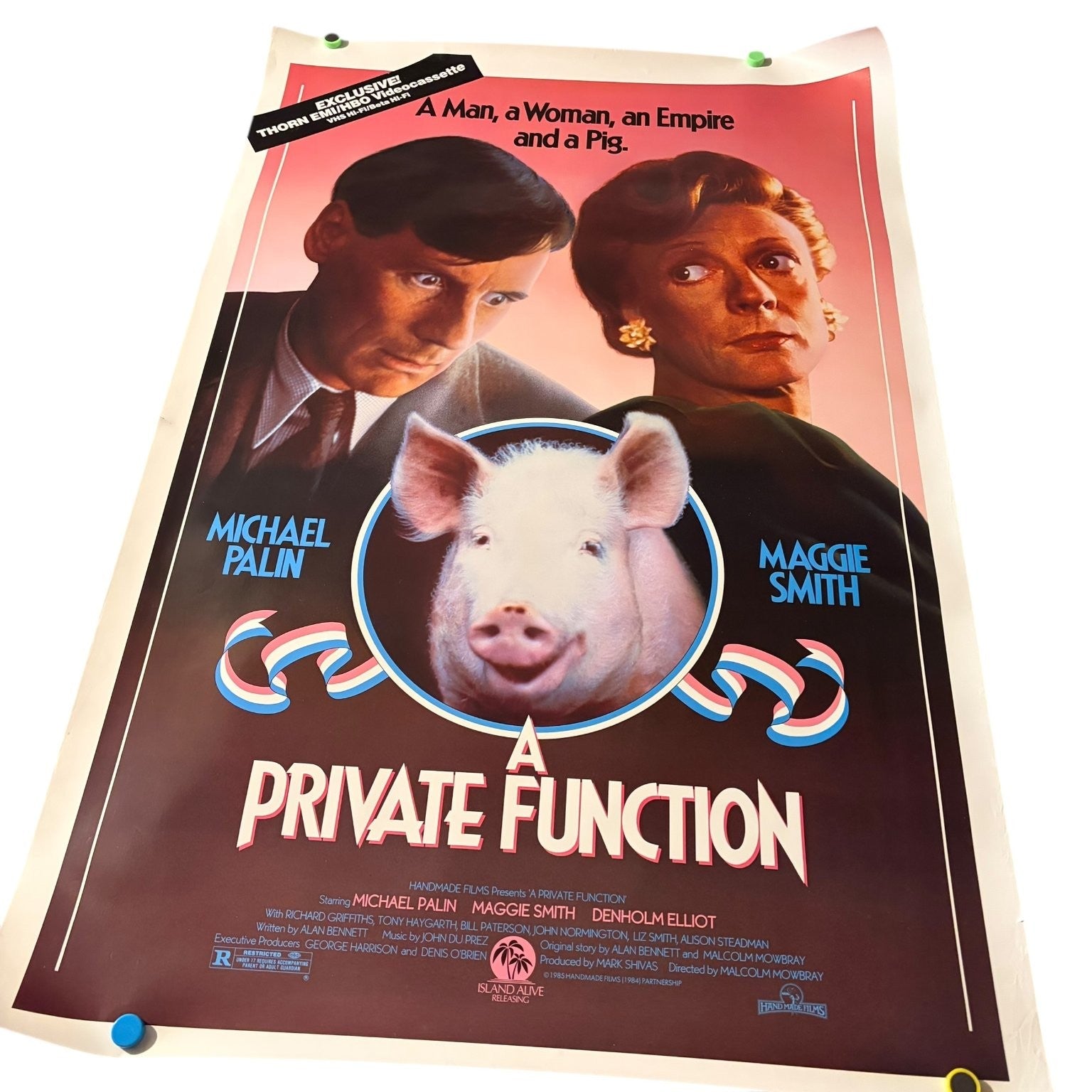 Vintage A Private Function 1984 Video Store Poster Michael Palin Maggie Smith