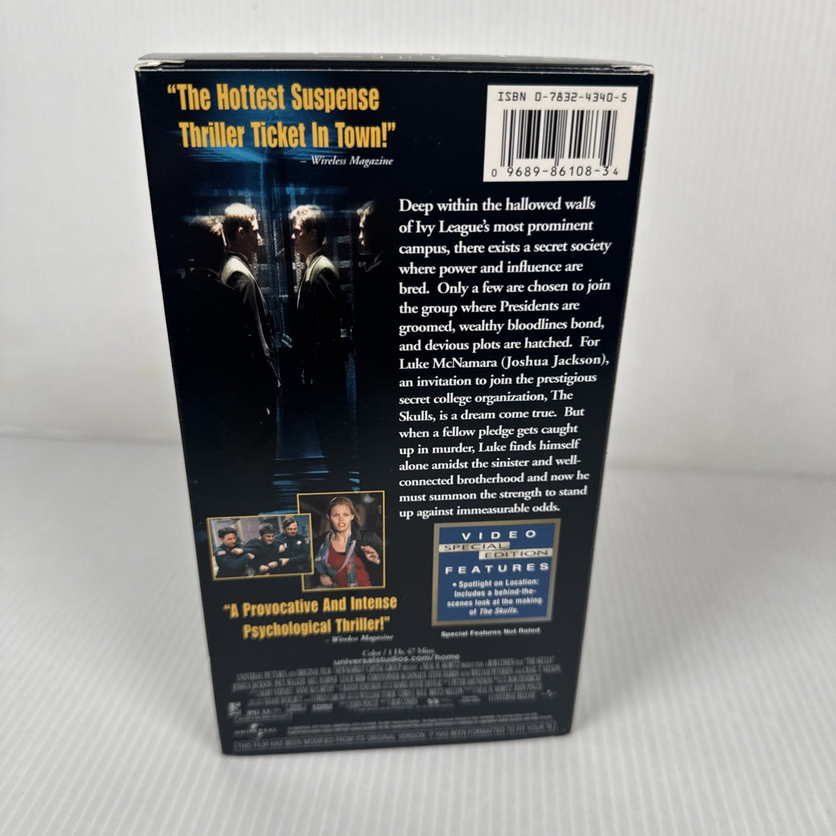 The Skulls (VHS, 2001) Joshua Jackson Paul Walker Psychological Thriller