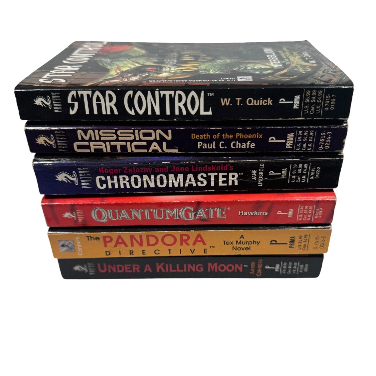 Lot of 6 PROTEUS Cyberpunk Paperback Novels of VTG PC Games Star Command & More