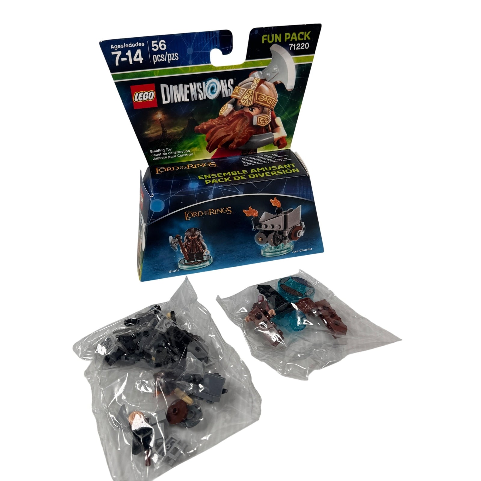 LEGO Dimensions Lord Of The Rings Gimli Fun Pack 71220 Open Box Sealed Contents