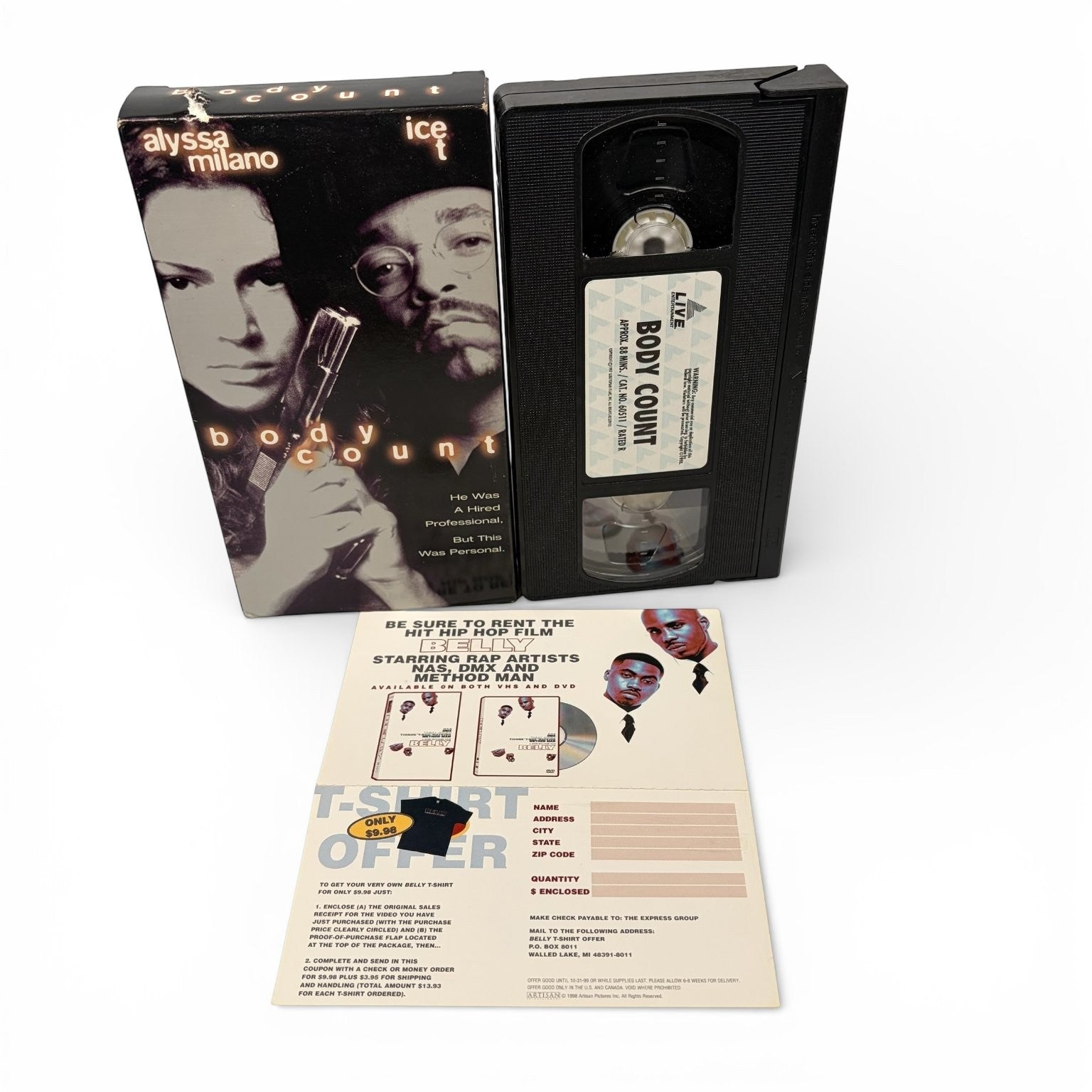 Body Count VHS 1998 Thriller Alyssa Milano Ice-T Live Entertainment