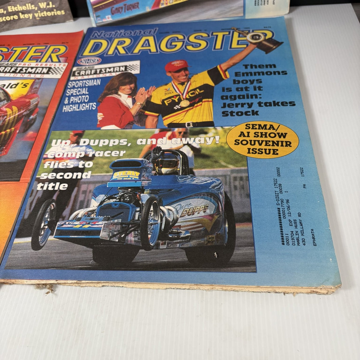 Lot of 9 National Dragster Magazine September - November 1995 NHRA Racing