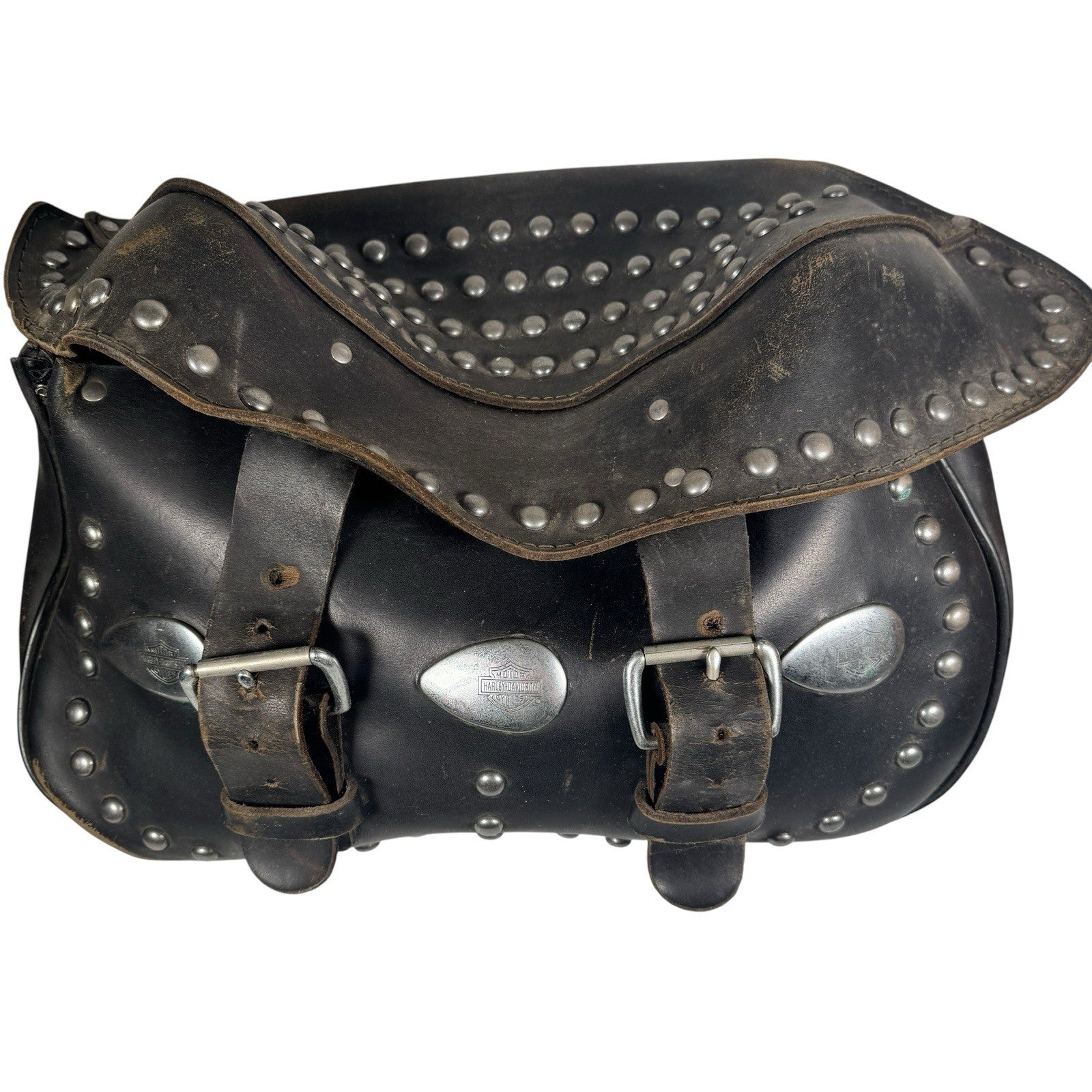 Vintage Harley-Davidson Leather Softail Saddlebags Studded Made in USA