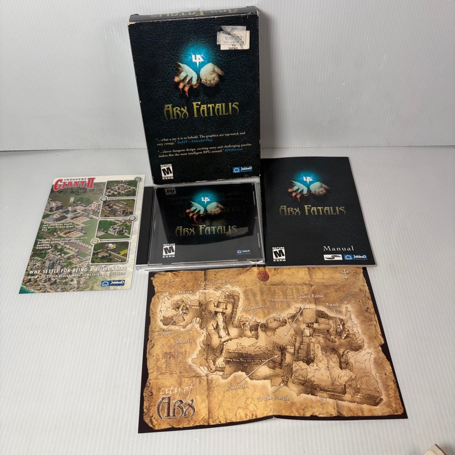 Arx Fatalis PC Video Game RPG Dungeon Crawler Map Manual