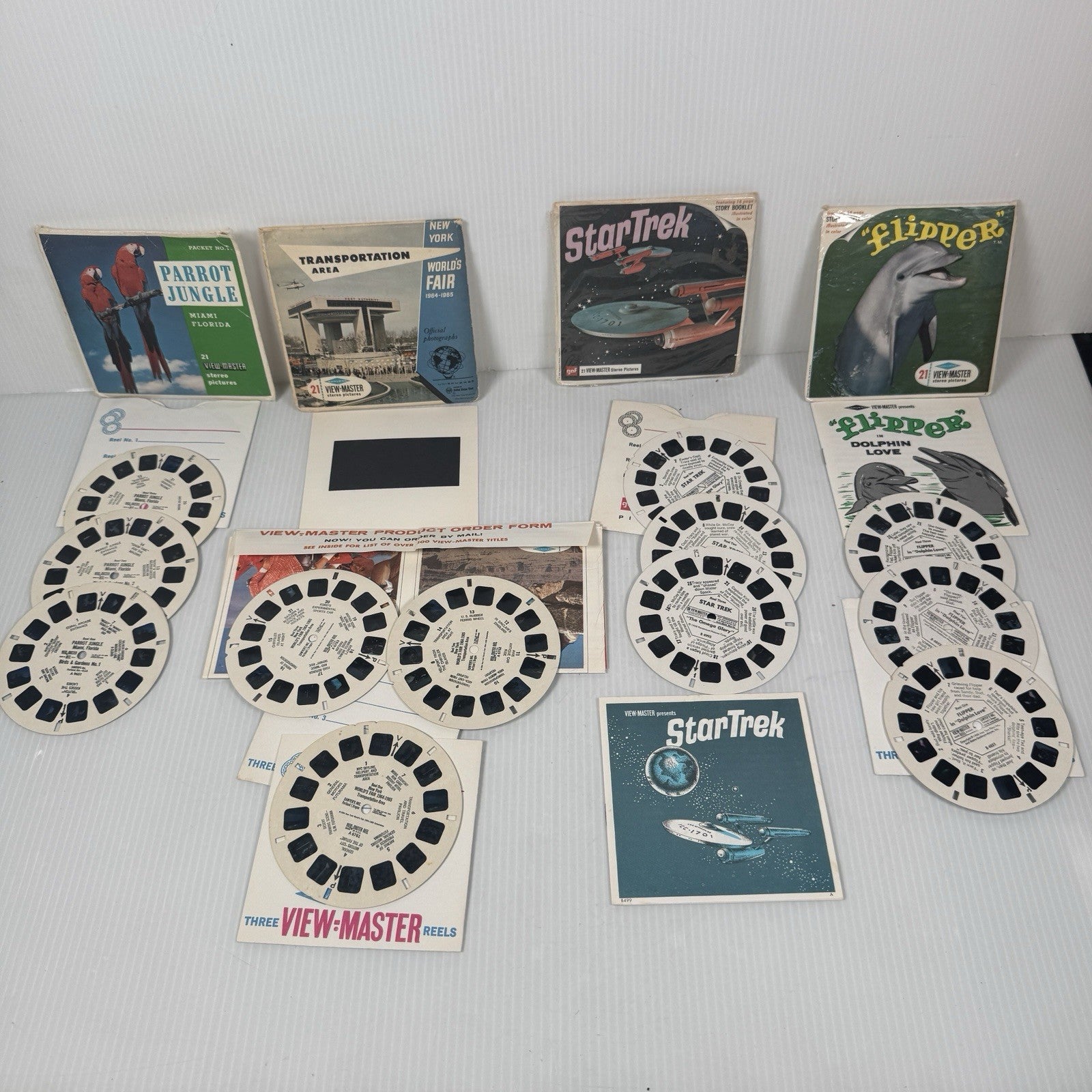 1950s Sawyers View Master & Projector Lot w/ 11 Reels & Bag Star Trek Read Desc