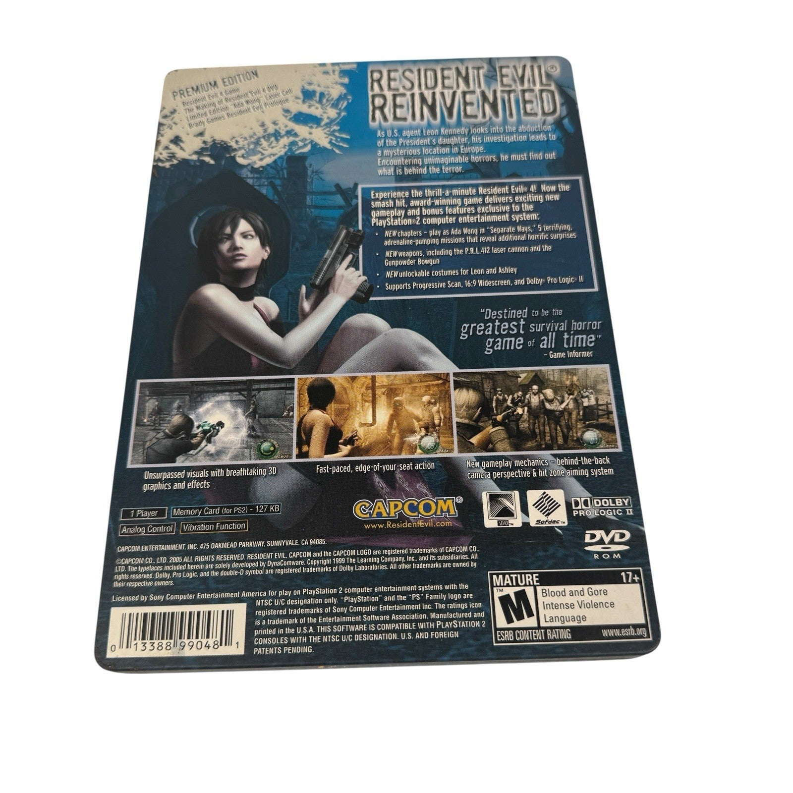 NO GAME Resident Evil 4 Premium Edition PS2 Steelbook Case With Bonus Disc