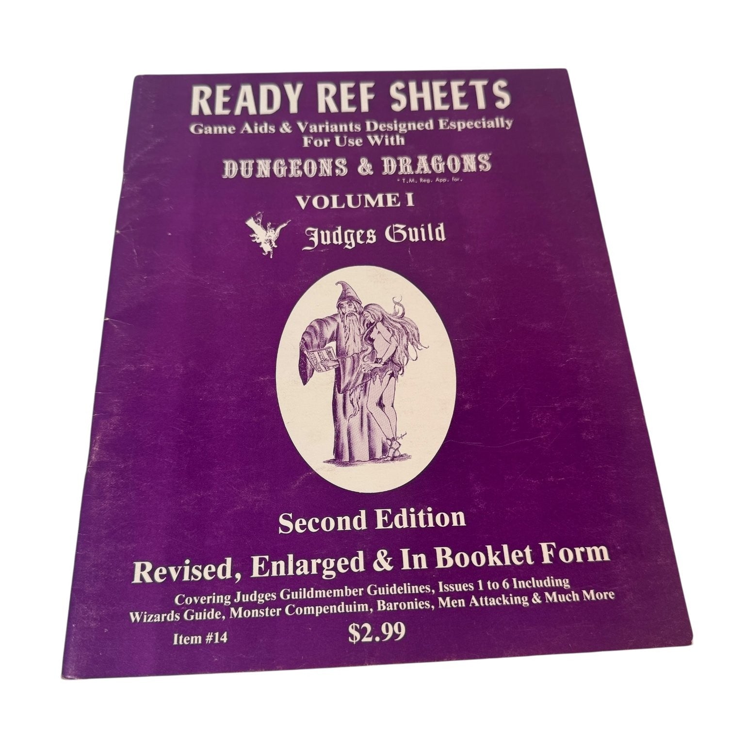Dungeons & Dragons Ready Ref Sheets Volume 1 Judges Guild 2nd Edition 1978