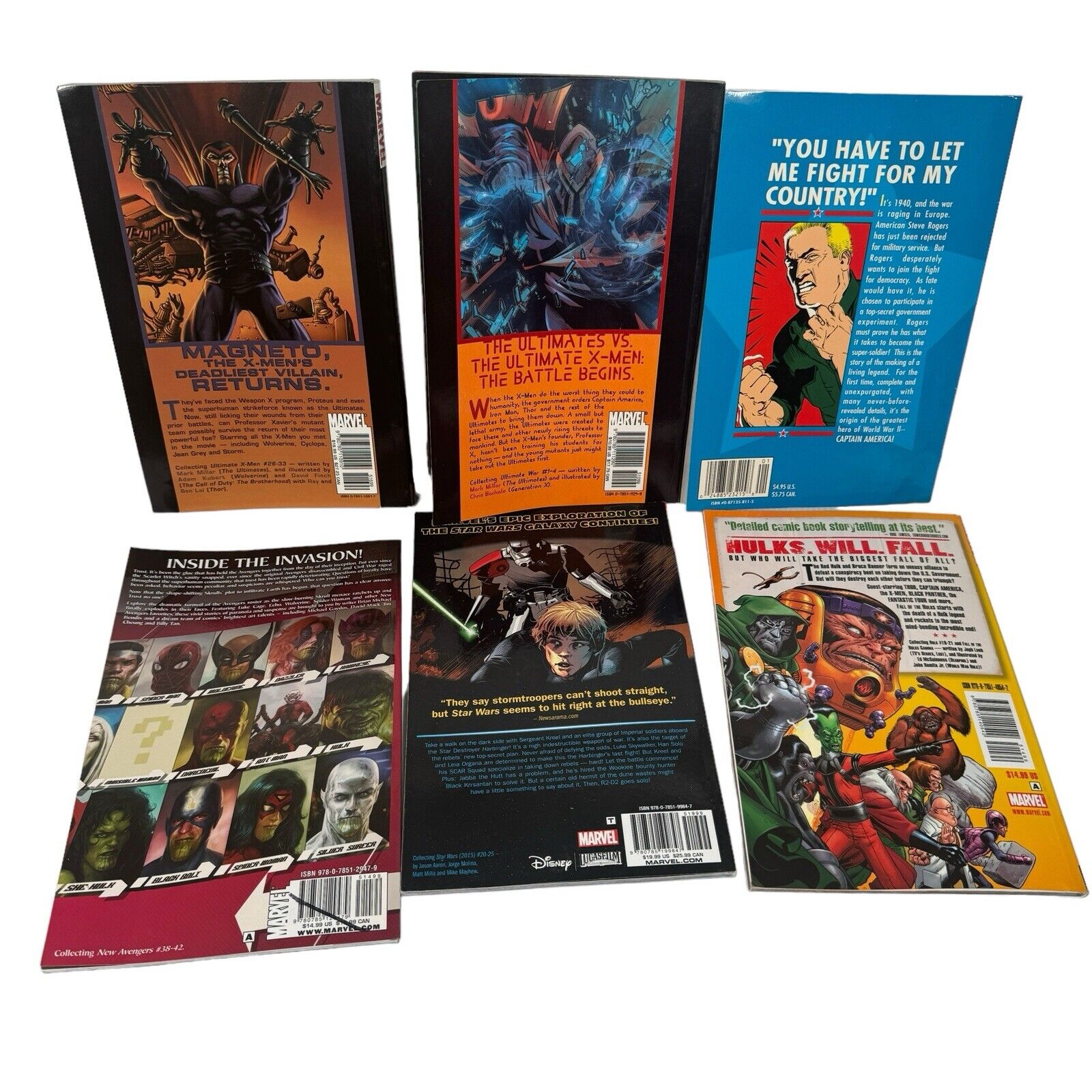 Lot Of 14 Marvel Graphic Novel Compilations & One Shots Avengers Star Wars +More