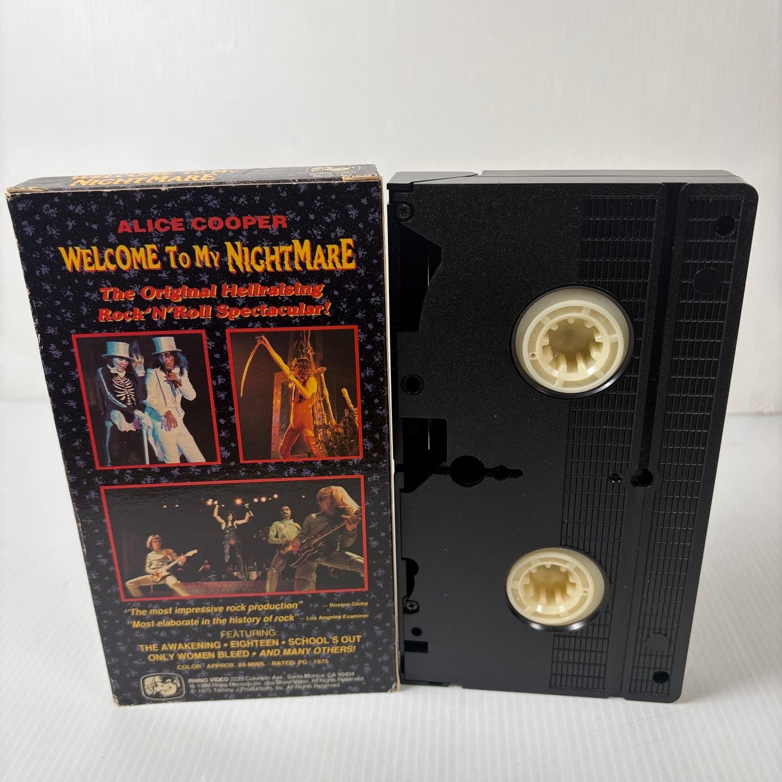Alice Cooper Welcome to My Nightmare VHS 1975 Rock Concert Film Rhino