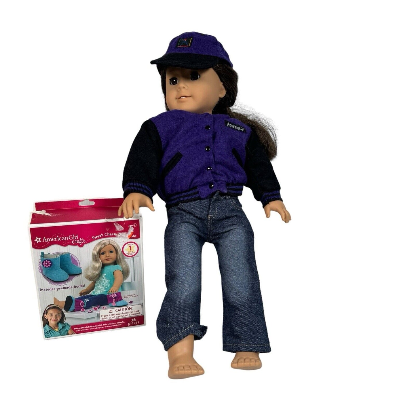 Samantha American Girl Doll Lot w/ Locker, Varsity Bomber Jacket, Hat & More