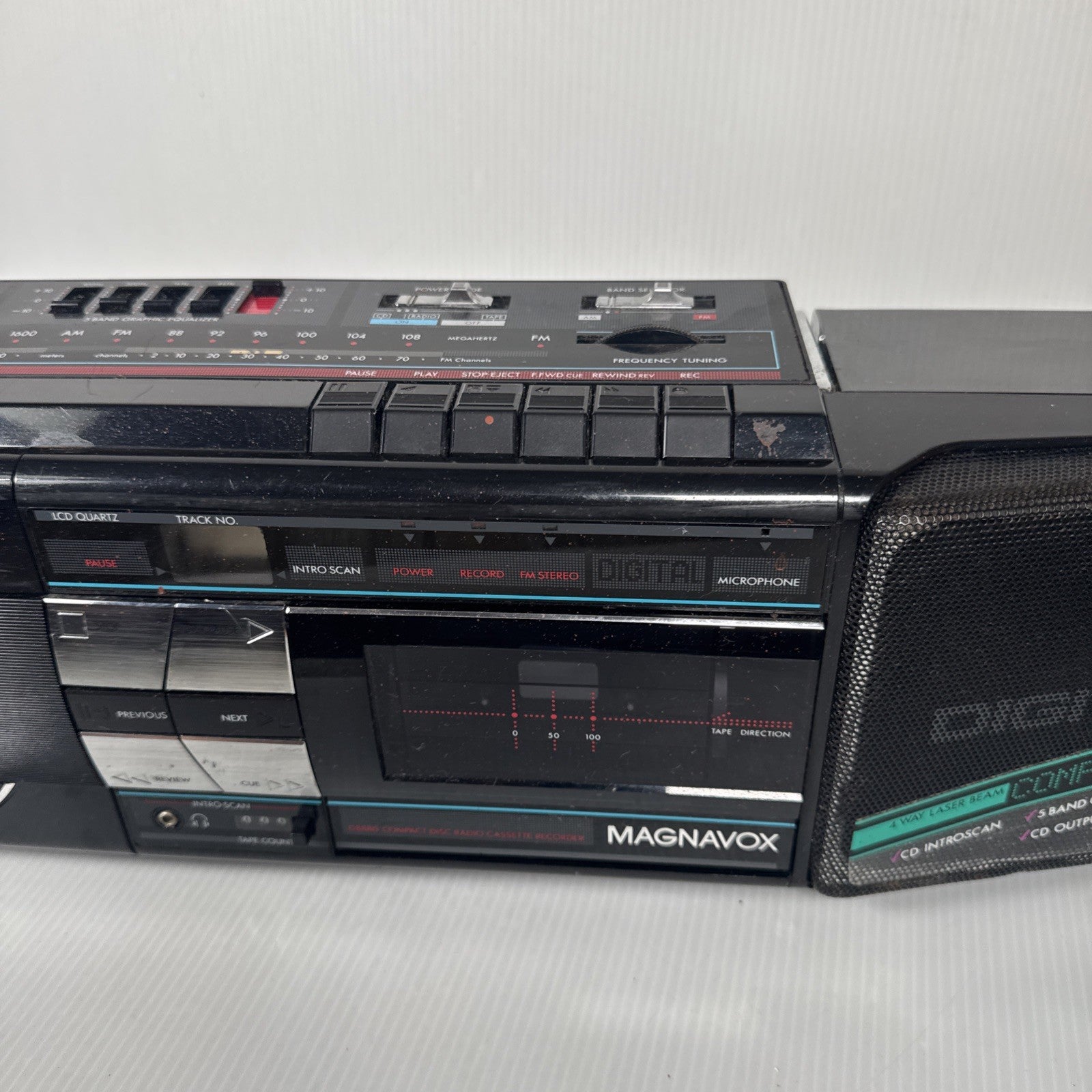 Magnavox D8880 Disc Radio Cassette Recorder CD Works, Cassette Eats Tape AS IS