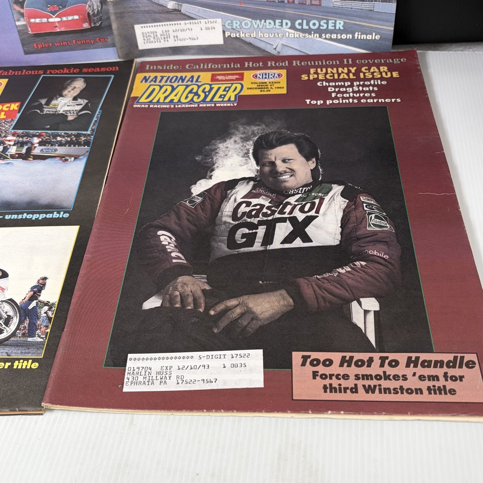 Lot of 20 National Dragster Magazine 1993 July-December Drag Racing NHRA Weekly