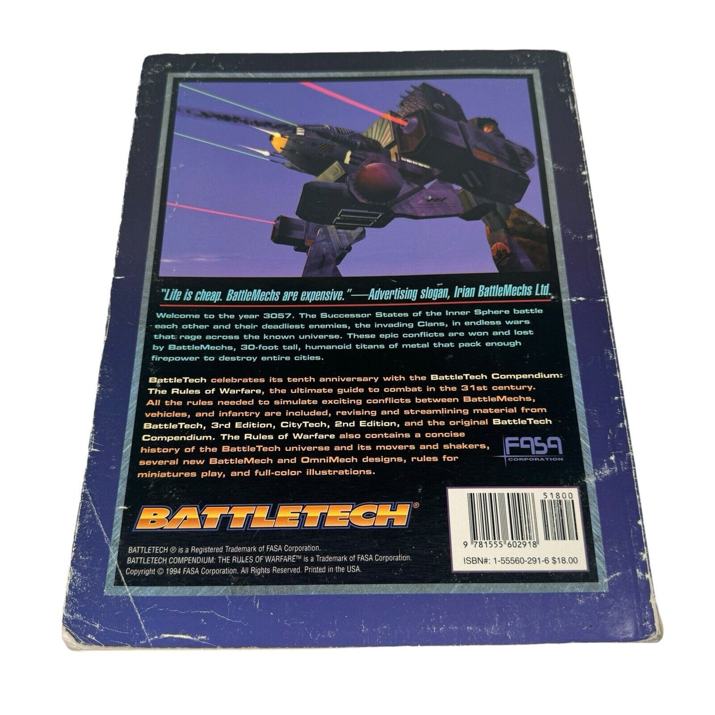 Battletech Compendium 1691 The Rules of Warfare Sourcebook VTG FASA MECH RPG