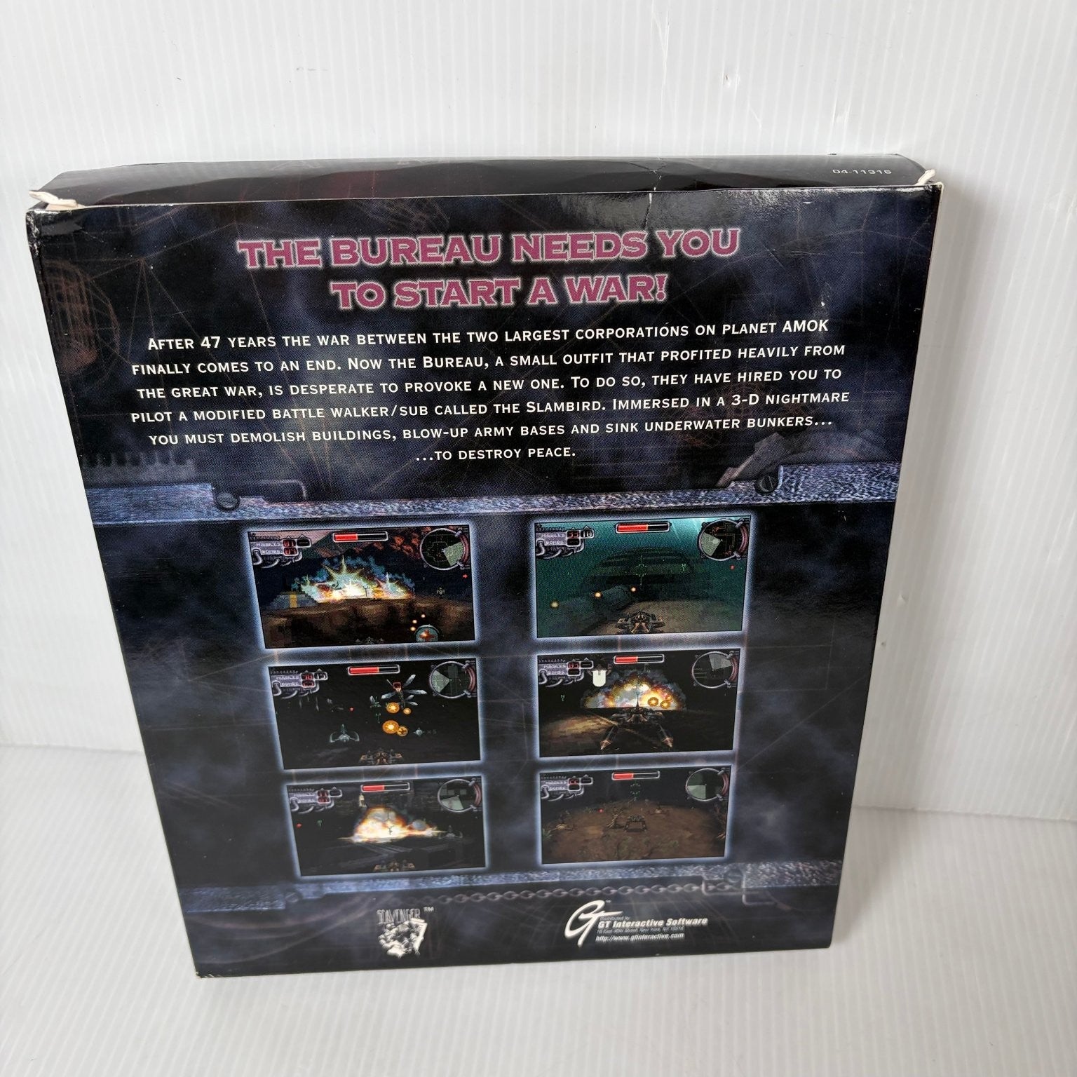 AMOK PC CD-ROM Big Box Video Game Action Shooter Mech Combat Complete