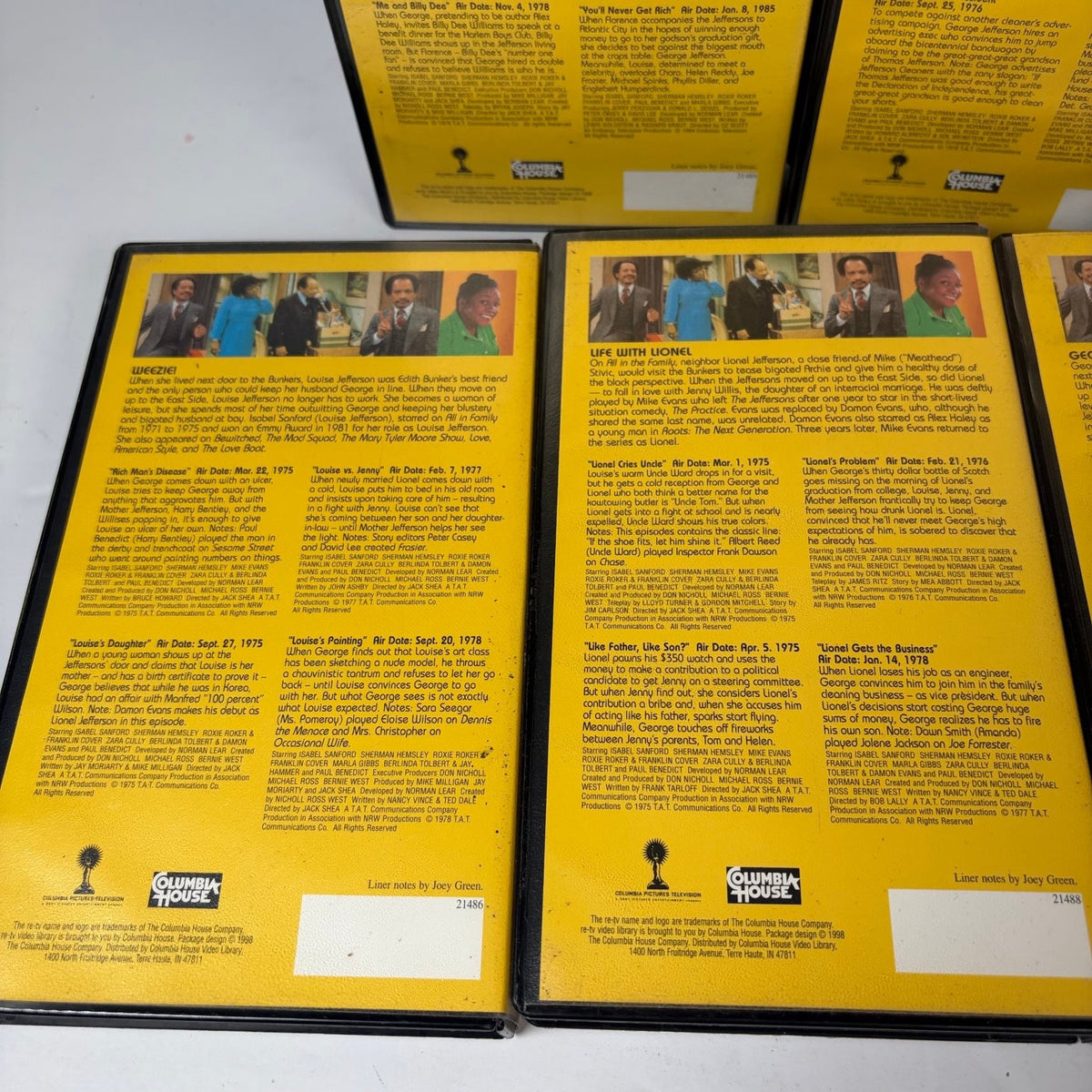 The Jeffersons VHS Lot of 5 Comedy TV Series Collectors Edition Columbia House