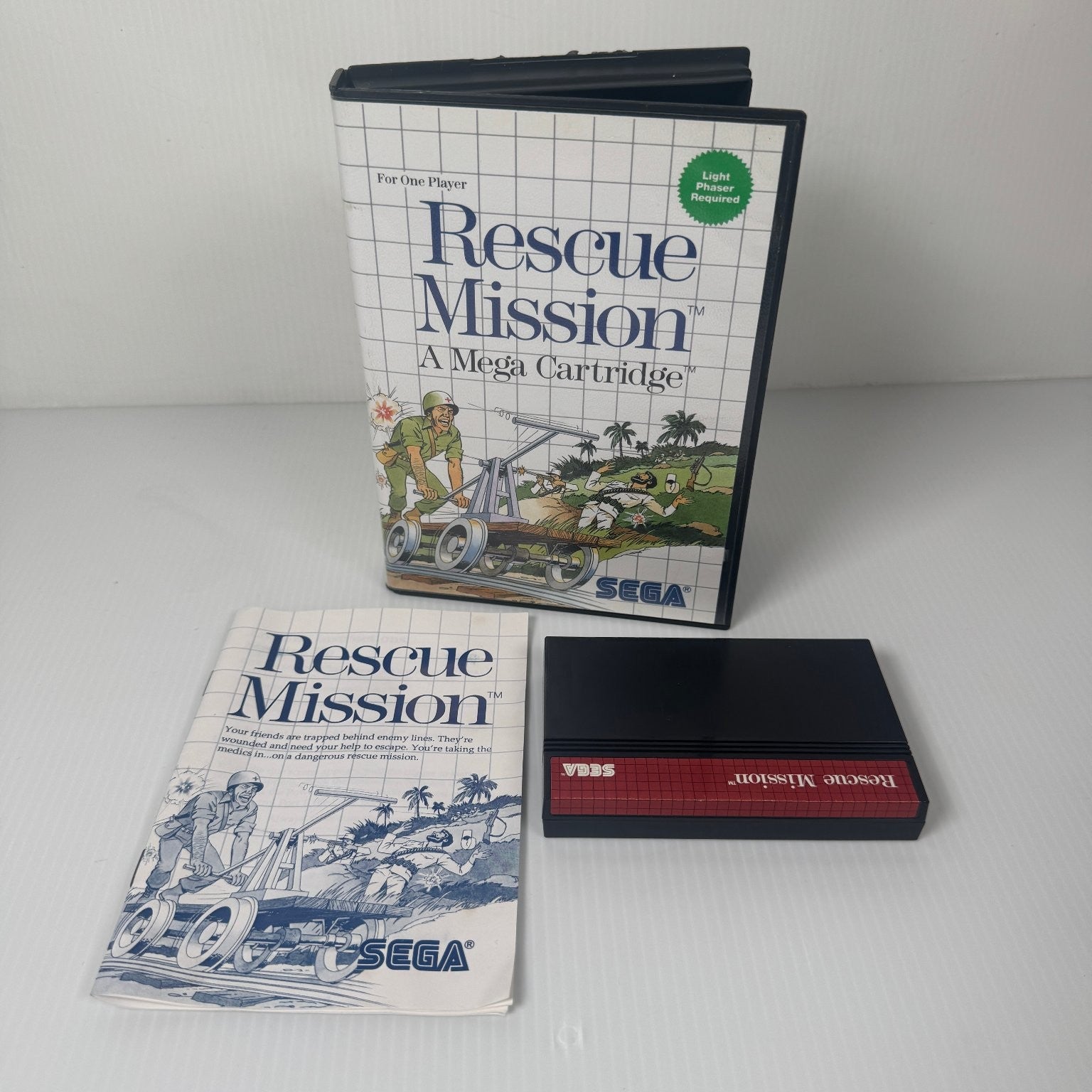 Rescue Mission Sega Master System Video Game Light Phaser Required Complete CIB