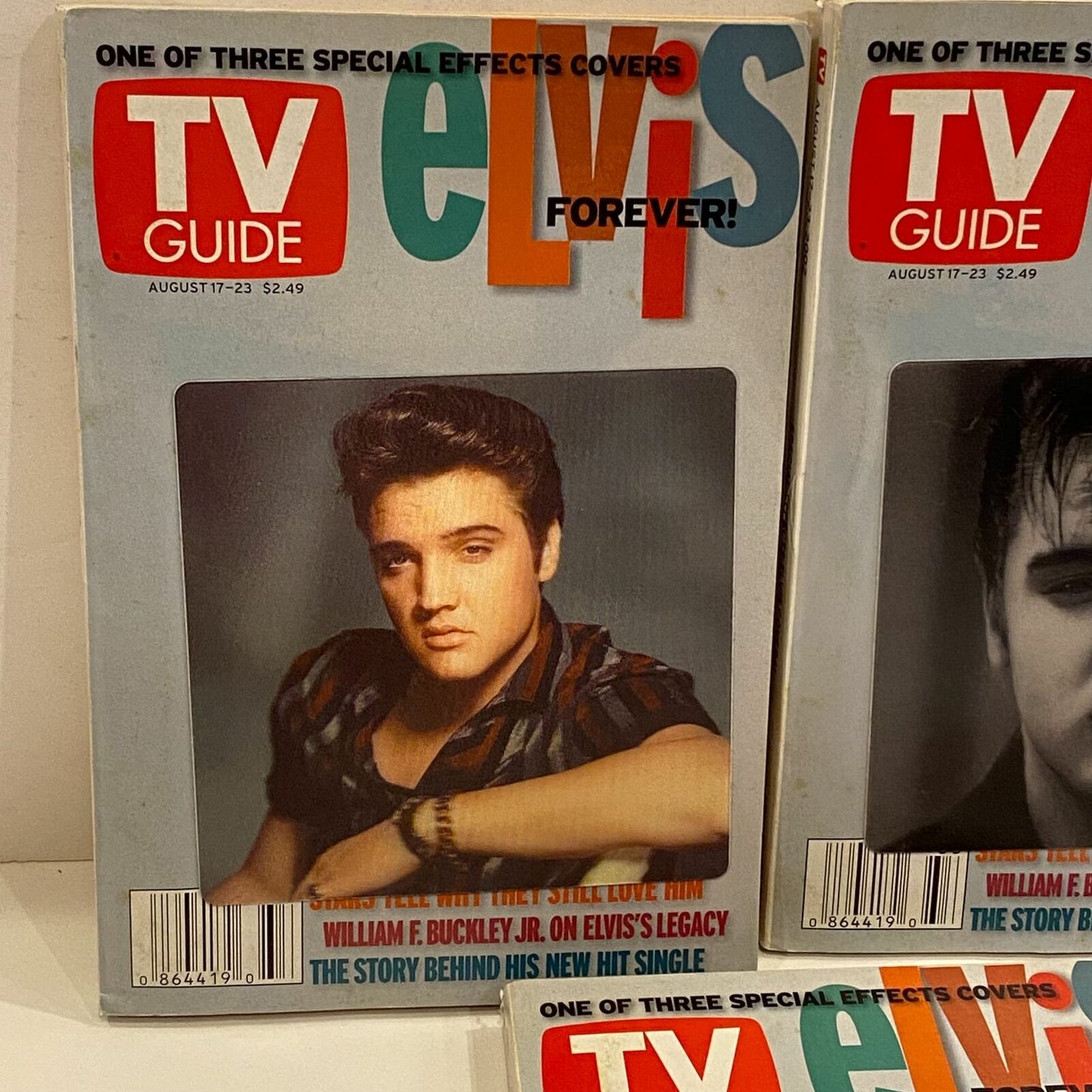 Lot of 3 TV Guide Special Effects Elvis Holographic Covers August 2002