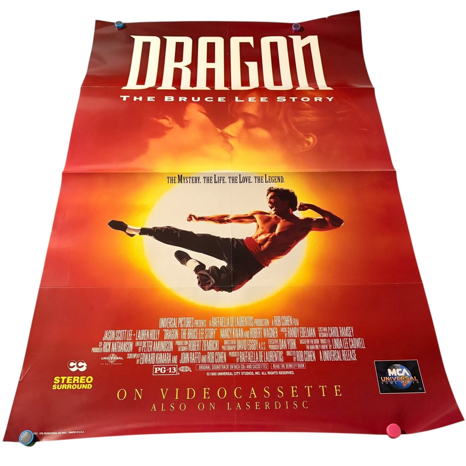 Vintage Dragon The Bruce Lee Story 1993 One Sheet Movie Poster USA 27"x40"