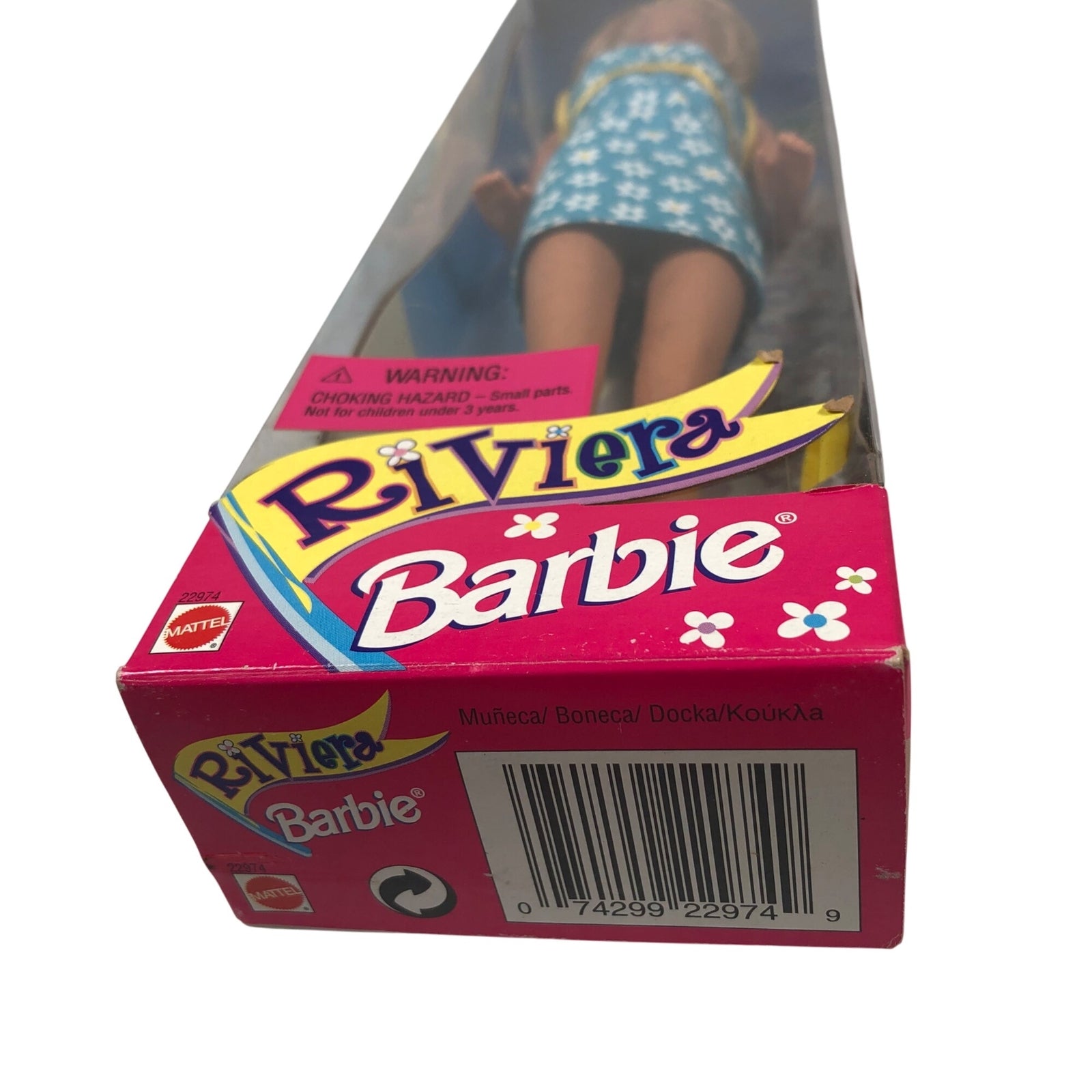 Vintage 1998 Riviera Barbie Doll Open Box Blue Floral Dress Blonde Hair