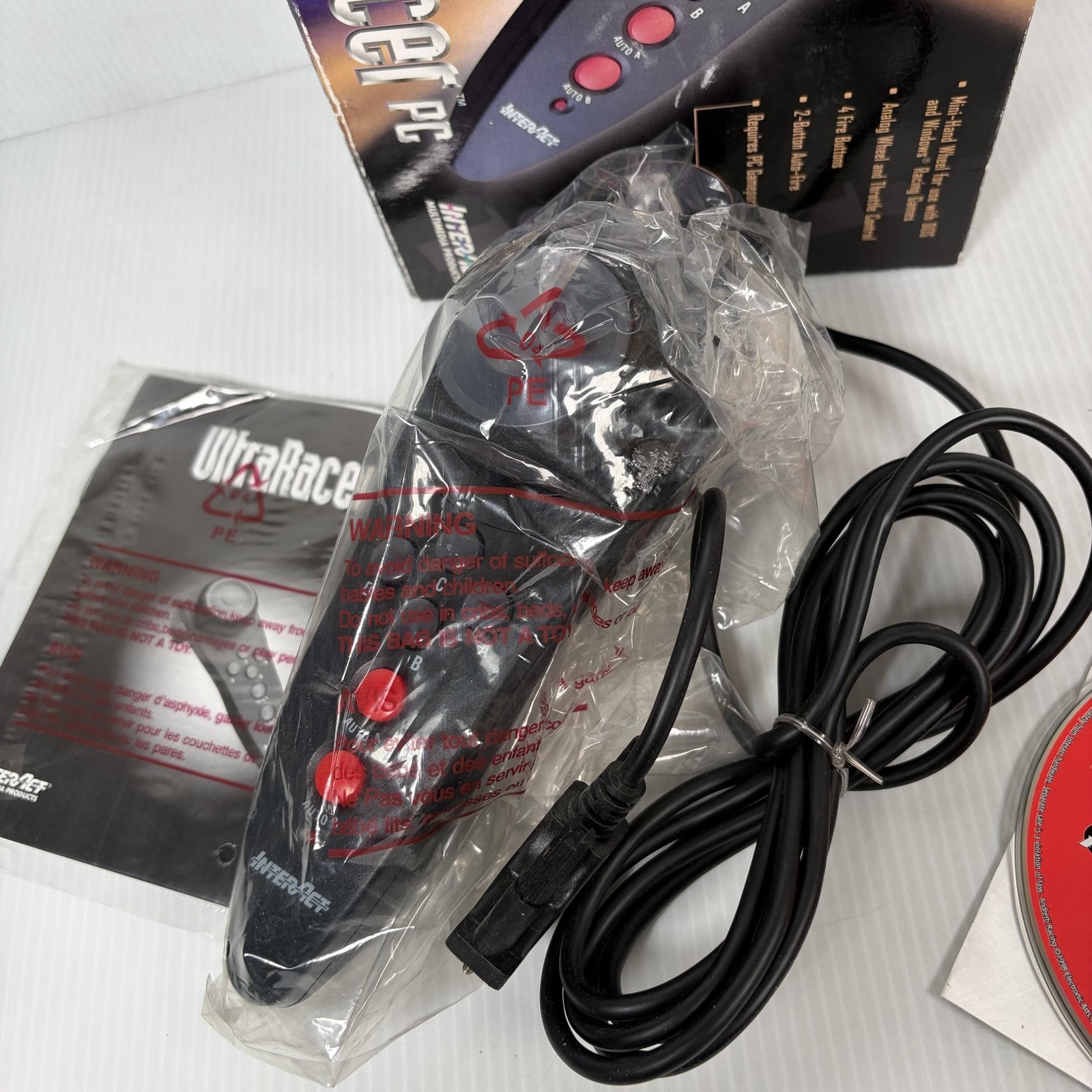 INTERACT UltraRacer PC Mini Hand Racing Wheel Controller for DOS Windows