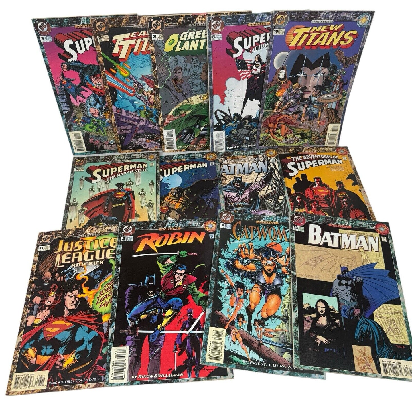 Lot Of 13 VTG 1994 DC Elseworlds ANNUALS Comics Superman Batman Titans & More