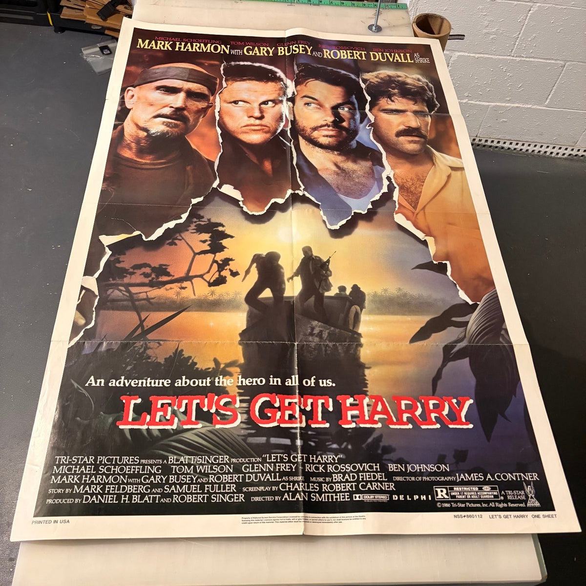 Let's Get Harry 1986 One Sheet Movie Poster Gary Busey Robert Duvall War Movie