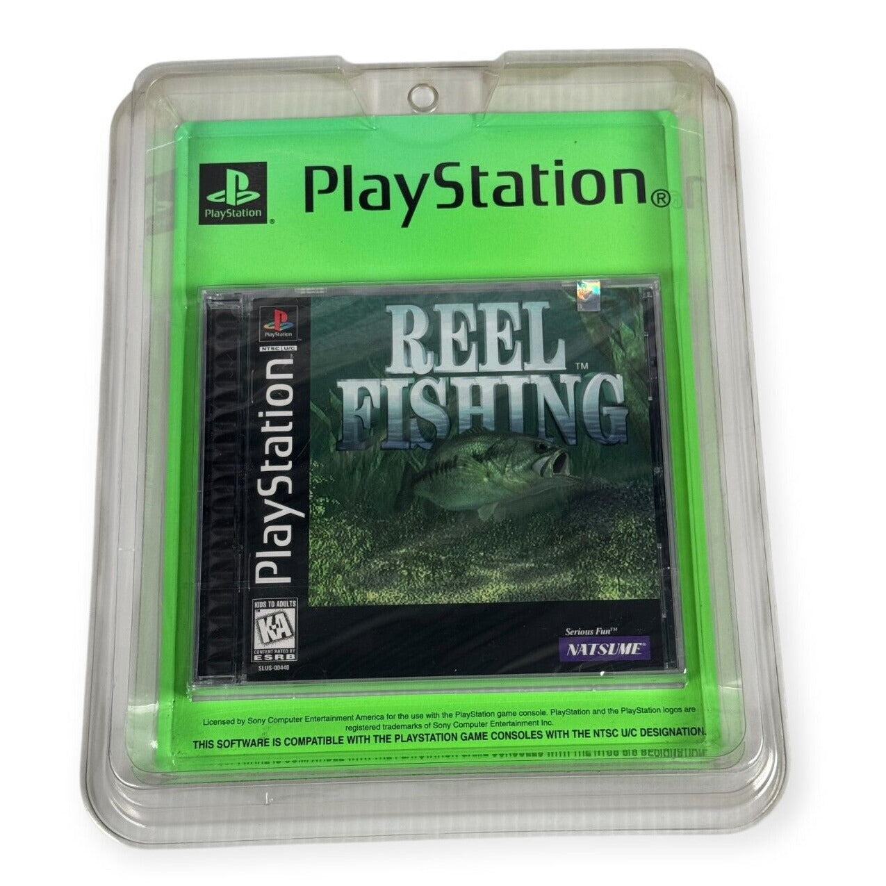 Reel Fishing PS1 Sealed Hangtag Playstation One Black Label KB Toys Blister Pack