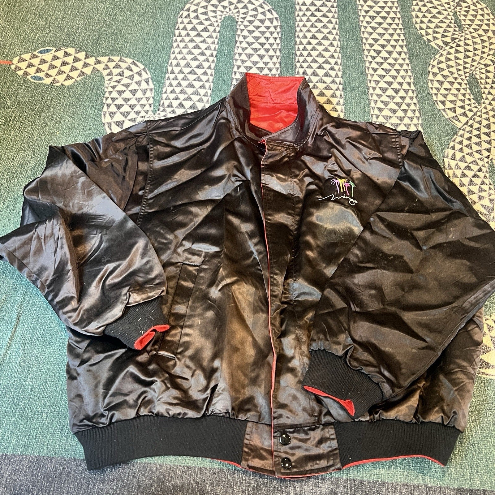 Vintage 1996 Mirage & Golden Nugget Reversible Bomber Jacket Signed