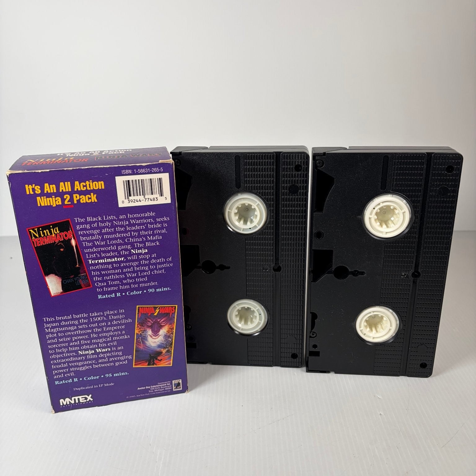Ninja Terminator & Ninja Wars VHS 1995 Martial Arts 2-Pack MN TEX Anchor Bay