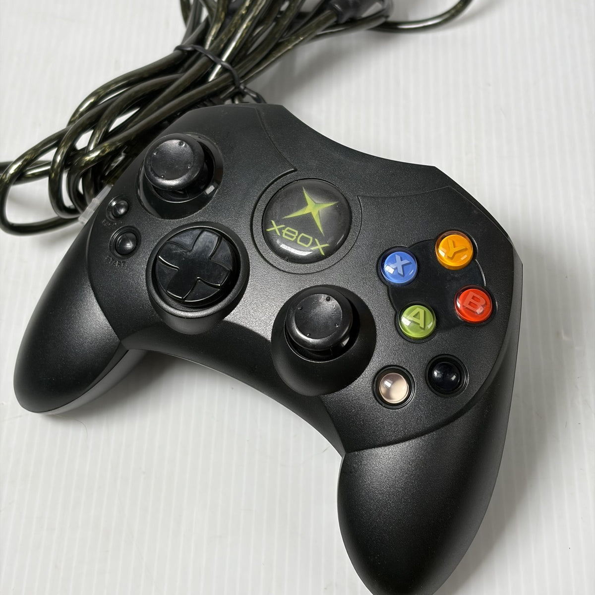 Original Microsoft Xbox Controller S Black Wired OEM Official Tested Working