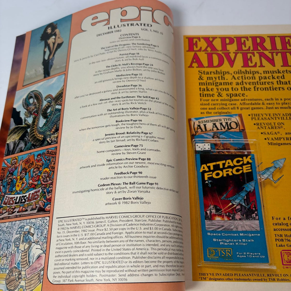 Epic Illustrated Magazine December 1982 Boris Vallejo Fantasy Art Science