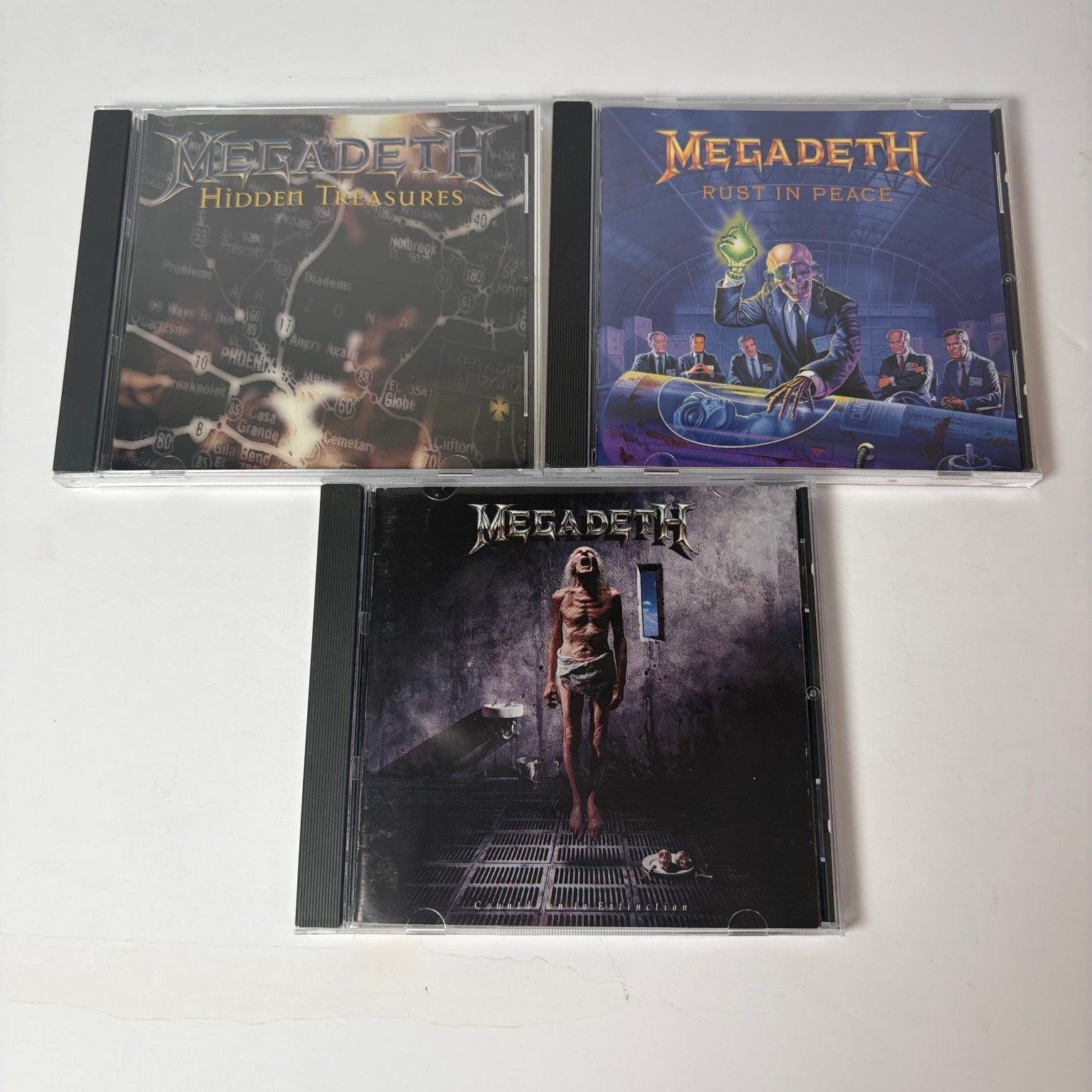 Megadeth Lot of 3 Countdown, Rust in Peace, Hidden Treasures Thrash Heavy Metal