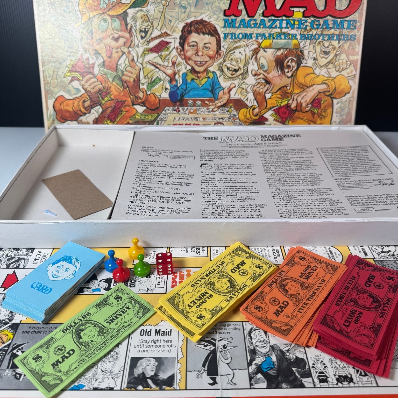 MAD Magazine Game Parker Brothers Board Game 2-4 Players Ages 8+ 1978 Complete