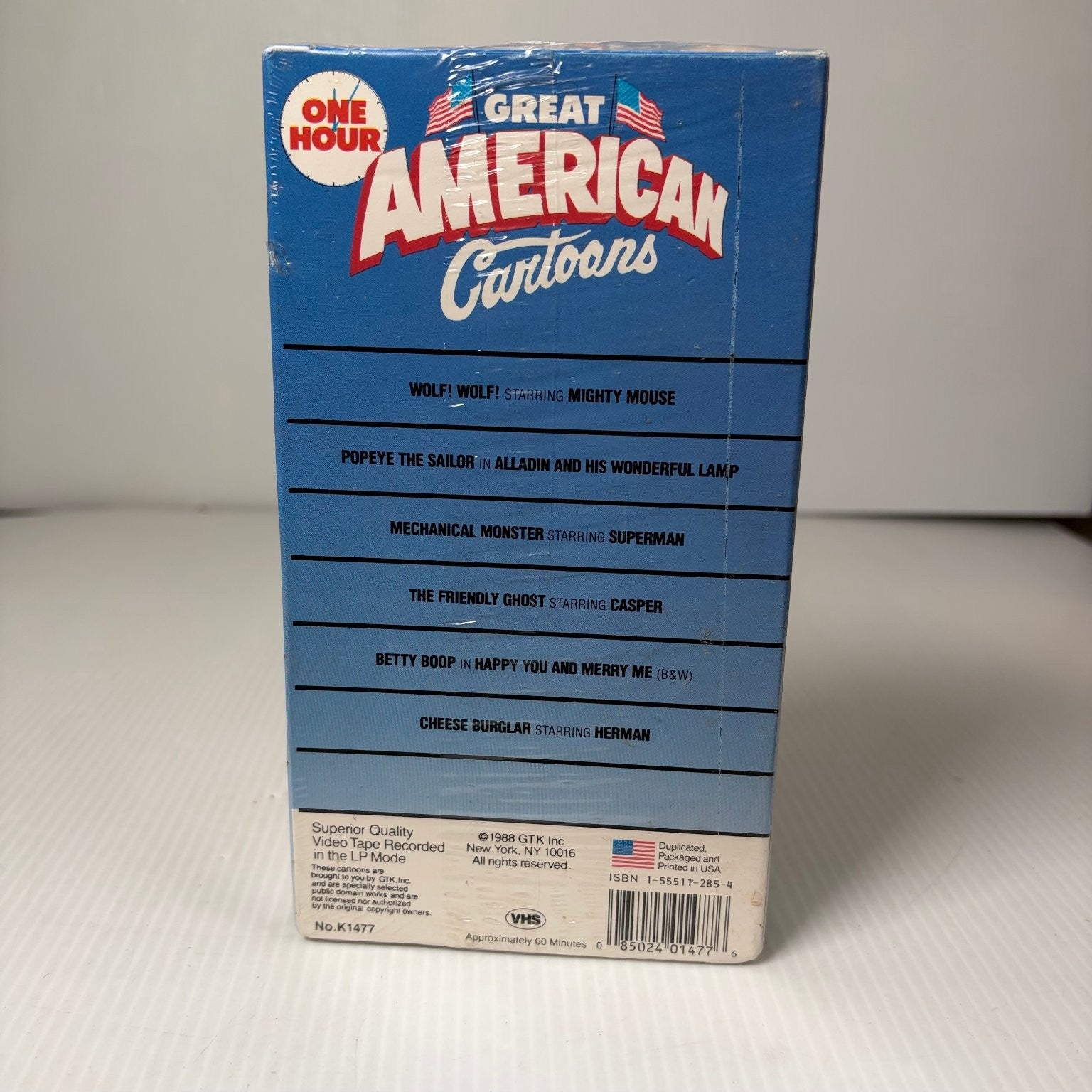 One Hour Great American Cartoons VHS 1998 Animated Classics Compilation Sealed