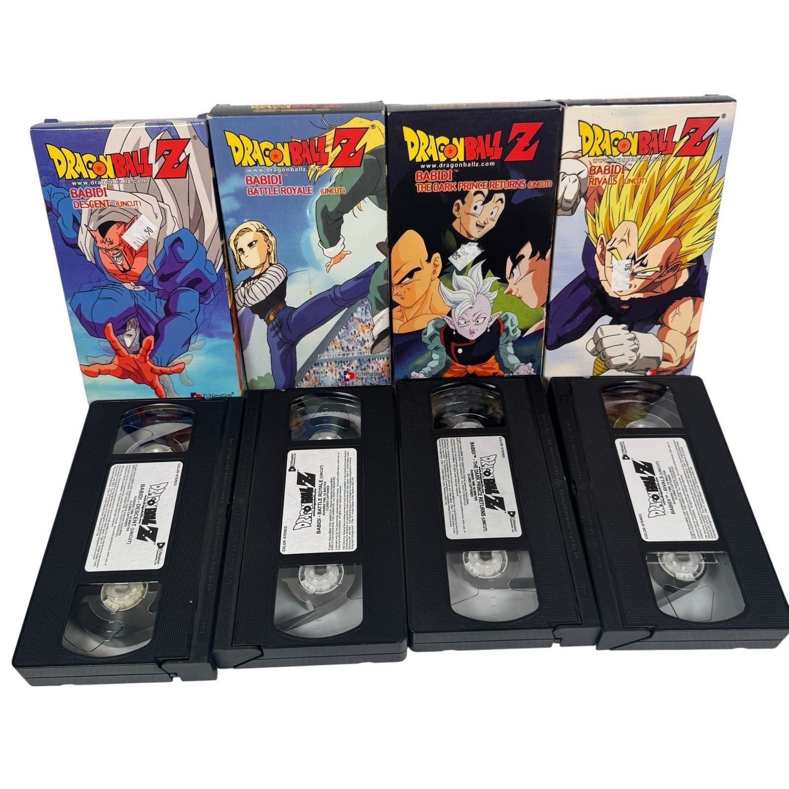 Dragon Ball Z Babidi Saga Uncut 4 VHS Tape Complete Set Anime Funimation 2001