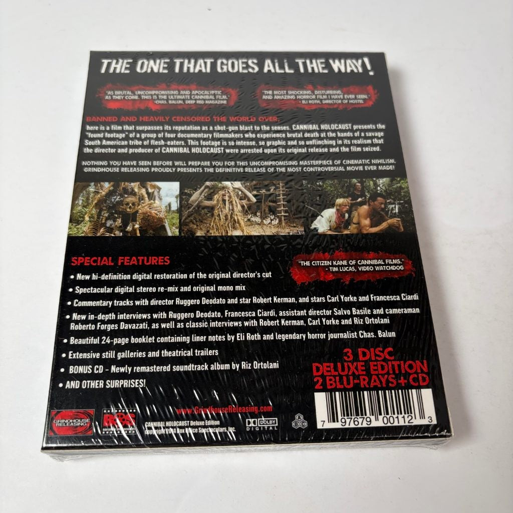 Cannibal Holocaust 3-Disc Deluxe Edition Blu-ray + CD Grindhouse Releasing Seale