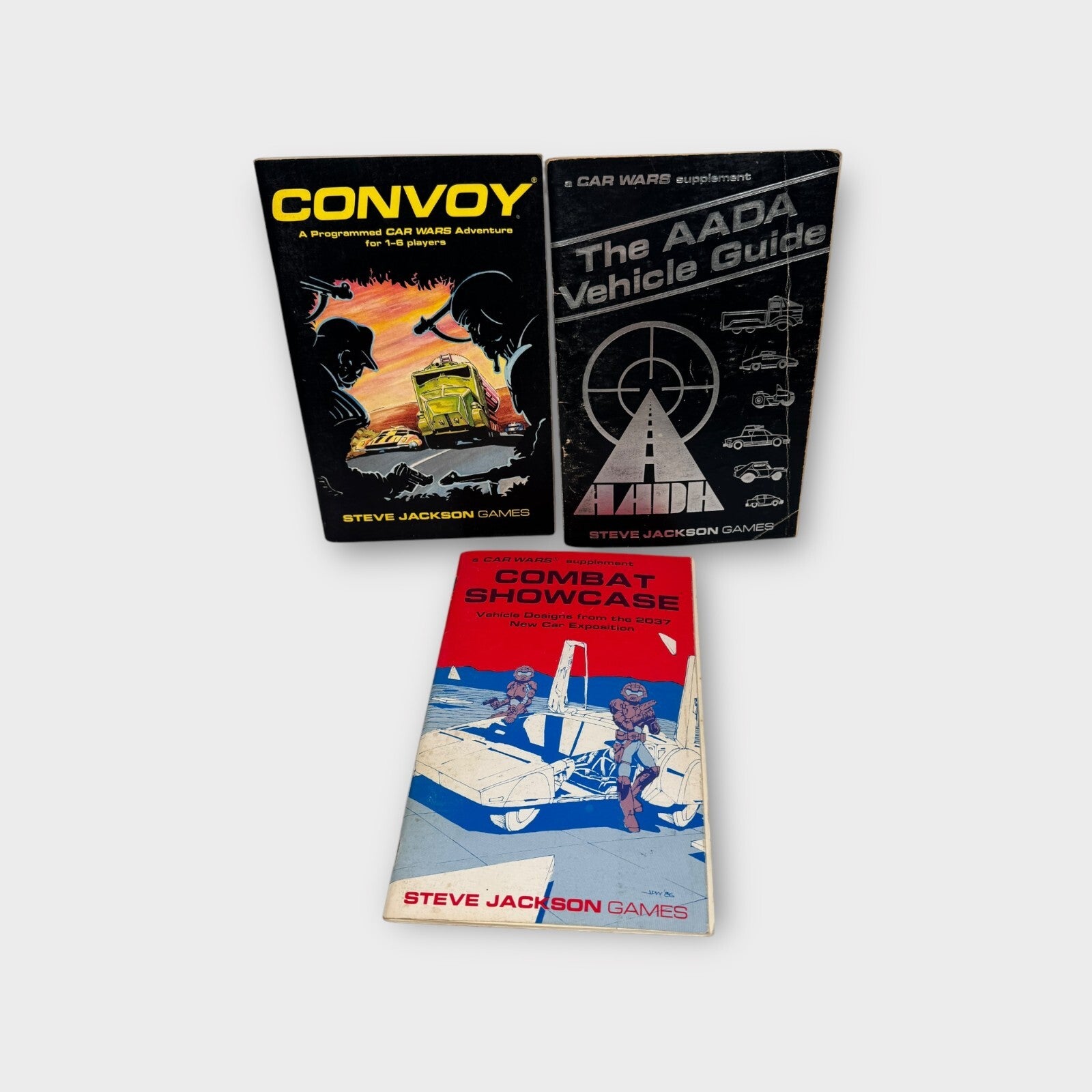 Lot of 3 Car Wars Supplement Books Convoy, AADA Guide & Combat Showcase SJG