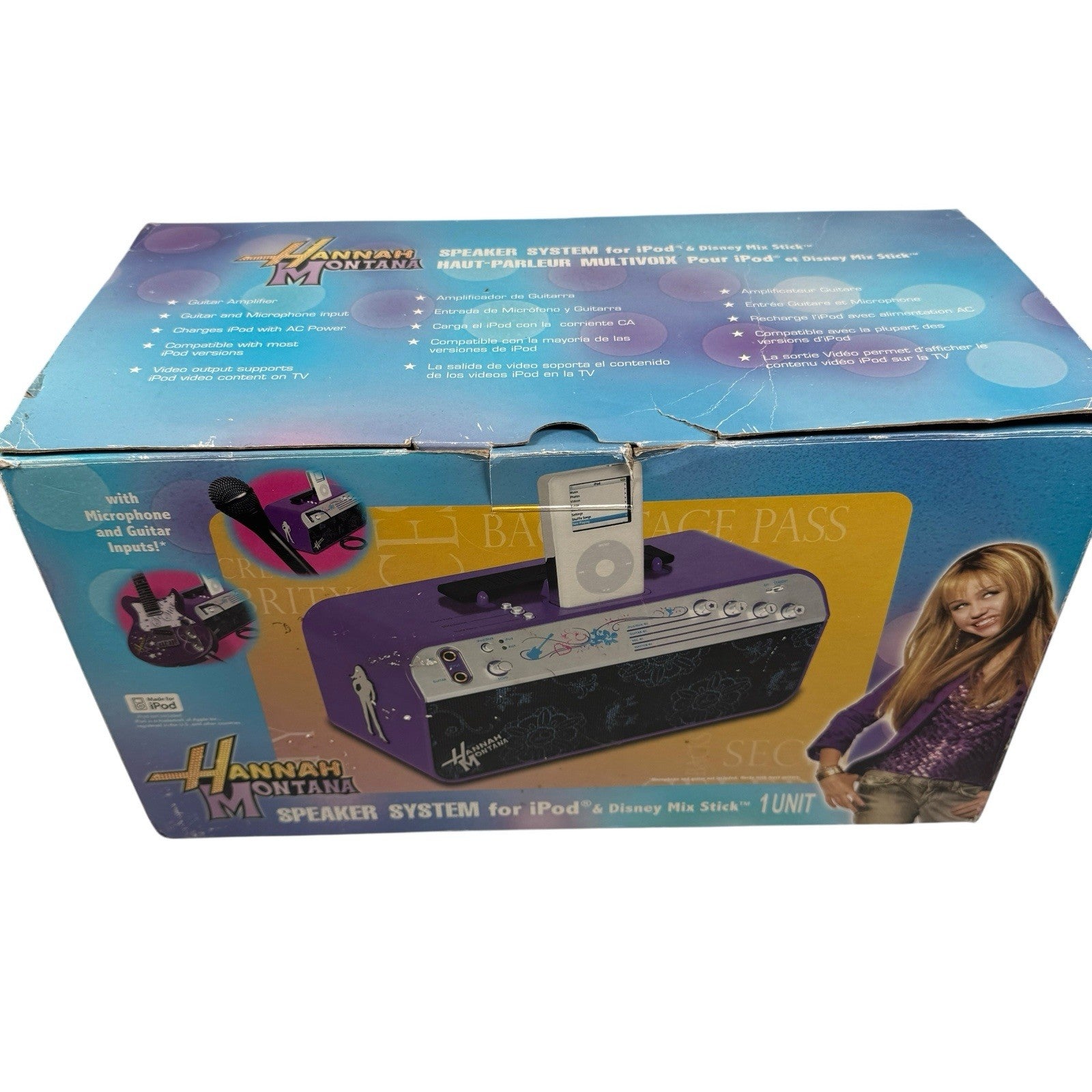 Disney Hannah Montana iPod Dock Guitar Mic Amp Speaker System Boombox 2007
